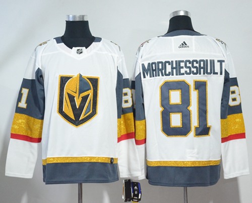Adidas Men Vegas Golden Knights #81 Jonathan Marchessault White Road Authentic Stitched NHL Jersey->more nhl jerseys->NHL Jersey